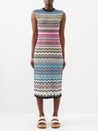 Missoni - Zigzag-knit Cotton-blend Midi Dress - Womens - Multi