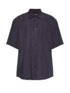 Matchesfashion.com Balenciaga - Logo Tab Crepe Shirt - Mens - Navy
