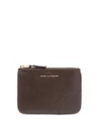 Matchesfashion.com Comme Des Garons Wallet - Zipped Mini Leather Coin Purse - Mens - Brown