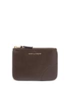 Matchesfashion.com Comme Des Garons Wallet - Zipped Mini Leather Coin Purse - Mens - Brown