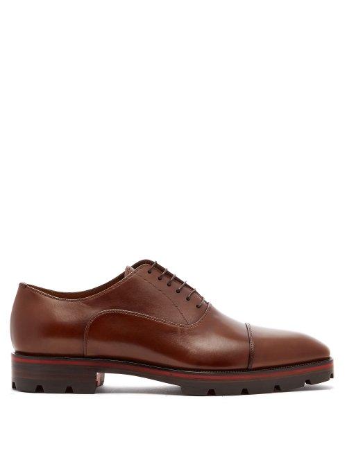 Matchesfashion.com Christian Louboutin - Hubetus Leather Derby Shoes - Mens - Brown