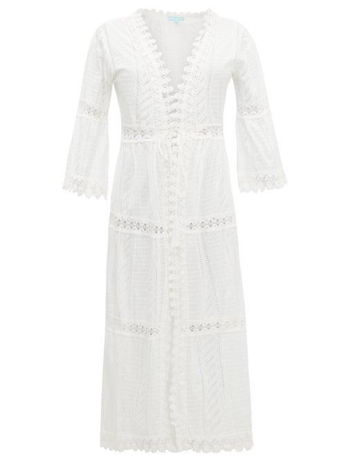 Matchesfashion.com Melissa Odabash - Robbi Broderie-anglaise Cotton Dress - Womens - White
