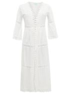 Matchesfashion.com Melissa Odabash - Robbi Broderie-anglaise Cotton Dress - Womens - White