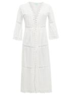 Matchesfashion.com Melissa Odabash - Robbi Broderie-anglaise Cotton Dress - Womens - White