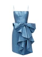 Matchesfashion.com Rasario - Waterfall-bow Silk Mini Dress - Womens - Blue