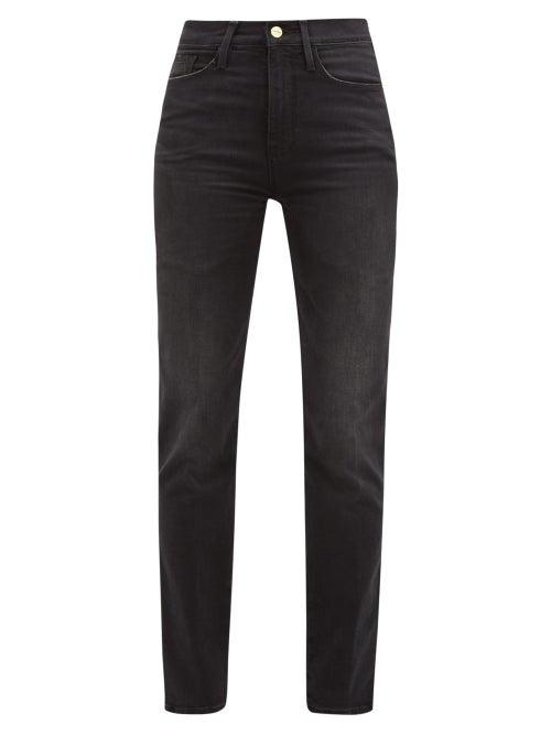Matchesfashion.com Frame - Le Sylvie Straight-leg Cropped Jeans - Womens - Dark Grey