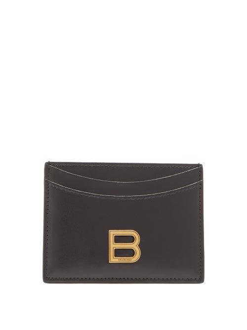 Matchesfashion.com Balenciaga - Hourglass B-logo Leather Cardholder - Womens - Black