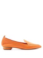 Matchesfashion.com Nicholas Kirkwood - Beya Grained Leather Loafers - Womens - Orange