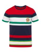 Matchesfashion.com Polo Ralph Lauren - Crest Embroidered Striped Cotton T Shirt - Mens - Multi