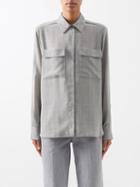 Raey - Minimal Check Sheer Wool-blend Shirt - Womens - Grey