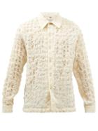 Sfr - Ripley Wool-cloqu Shirt - Mens - Cream