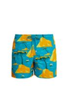 Matchesfashion.com Vilebrequin - Moorea Printed Swim Shorts - Mens - Blue Multi