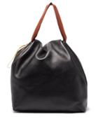 Matchesfashion.com Jil Sander - Gathered Large Leather Shoulder Bag - Womens - Black
