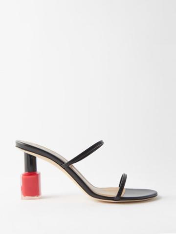 Loewe - Nail Polish 80 Leather Sandals - Womens - Black Red