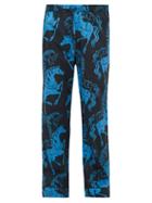 Matchesfashion.com Desmond & Dempsey - Caballo Horse Print Cotton Pyjama Trousers - Mens - Blue Multi