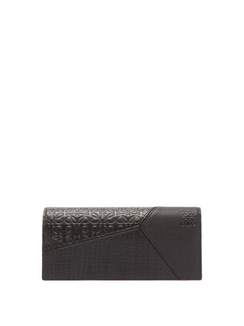 Matchesfashion.com Loewe - Puzzle Grained Leather Continental Wallet - Mens - Black
