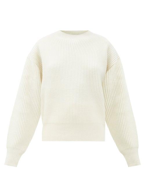 Matchesfashion.com Joseph - Round-neck Ribbed Merino-wool Sweater - Womens - Ivory