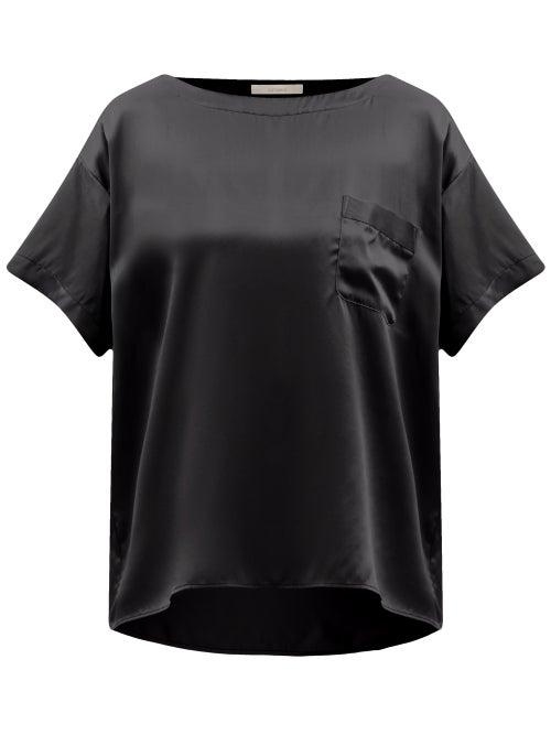 Araks - Winn Silk-satin Pyjama Top - Womens - Black