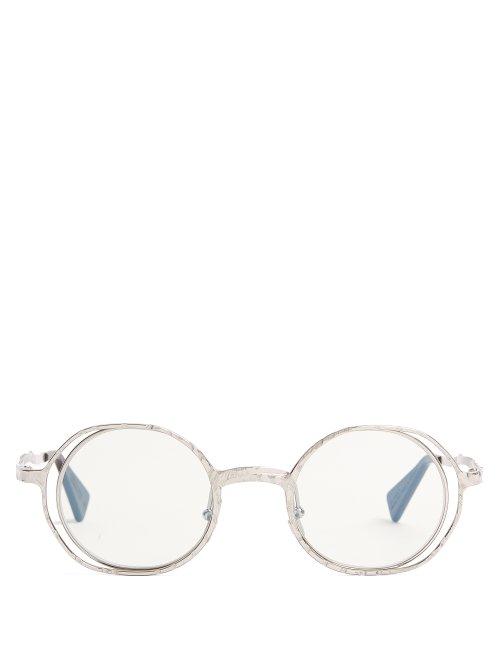 Matchesfashion.com Kuboraum - Round Frame Metal Sunglasses - Mens - Silver