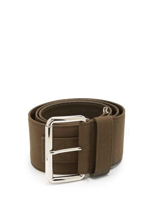 Matchesfashion.com Miu Miu - Wide Canvas Belt - Womens - Khaki
