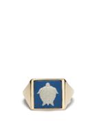 Matchesfashion.com Ferian - Wedgewood Turtle Signet Ring - Womens - Blue
