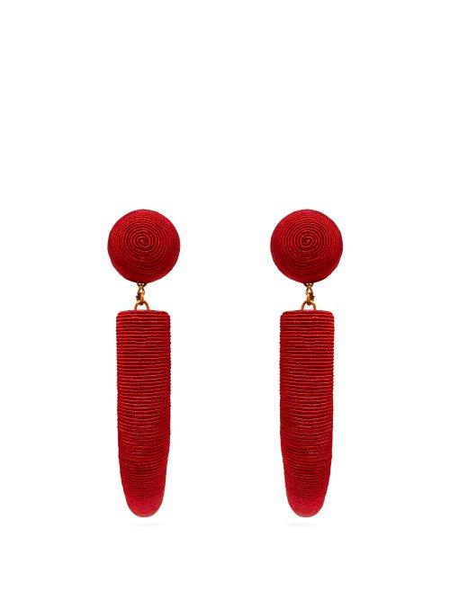 Matchesfashion.com Rebecca De Ravenel - Pasha Cord Earrings - Womens - Red