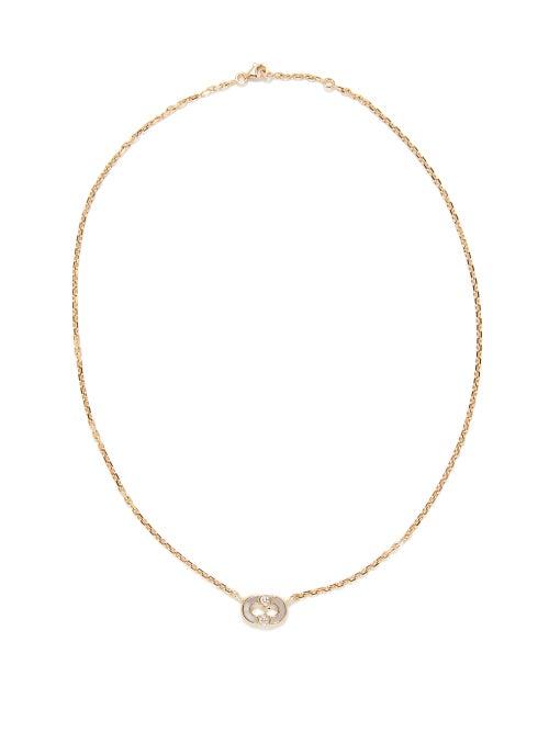 Viltier - Reverso Mother Of Pearl, Malachite & Gold Necklace - Womens - Green Gold