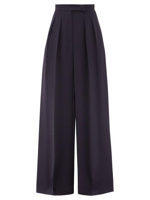 Matchesfashion.com Max Mara - Fumato Trousers - Womens - Navy