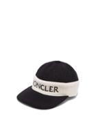 Matchesfashion.com Moncler - Fitted Logo Embroidered Cotton Cap - Mens - Black Multi