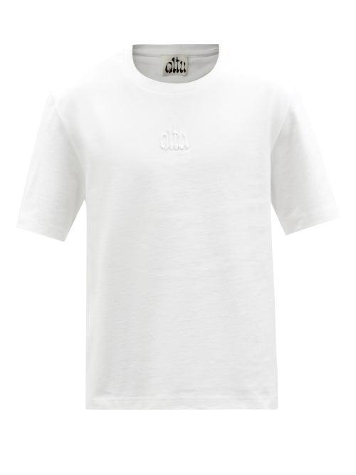 Altu - Logo-embroidered Cotton-jersey T-shirt - Mens - White