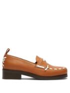 Matchesfashion.com Stefan Cooke - Stitched Leather Penny Loafers - Mens - Tan