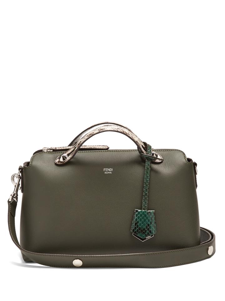 Fendi By The Way Leather And Snakeskin Cross-body Bag