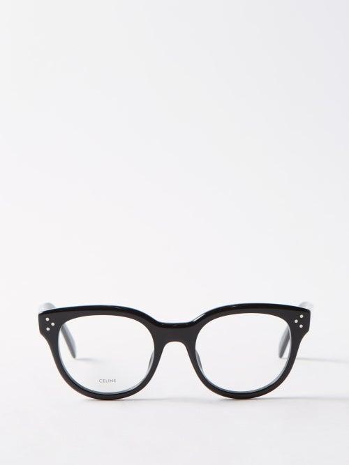 Celine Eyewear - Round Acetate Glasses - Womens - Black Clear