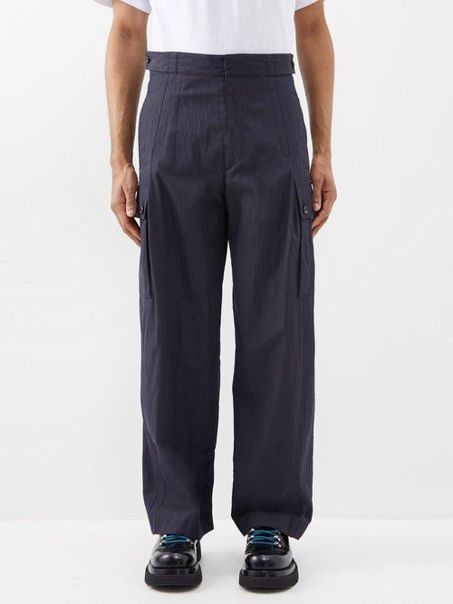 Bottega Veneta - Cotton-twill Cargo Trousers - Mens - Navy