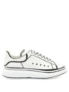 Matchesfashion.com Alexander Mcqueen - Raised-sole Outlined Leather Trainers - Mens - White Black
