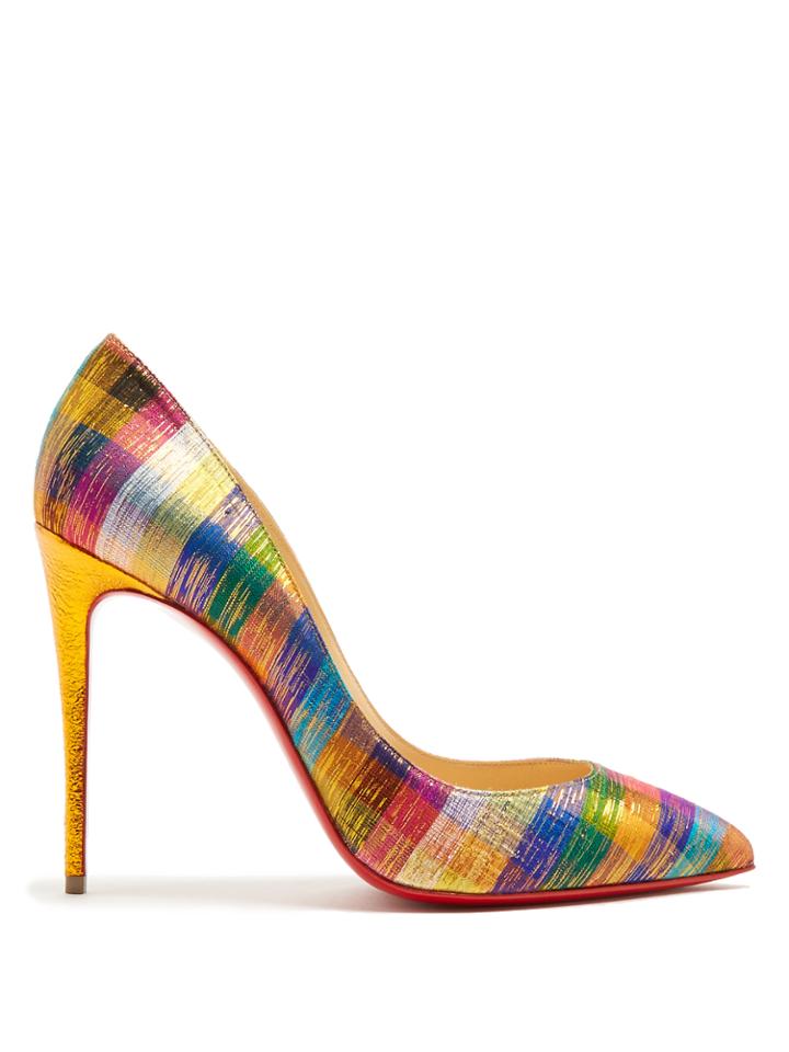 Christian Louboutin Pigalle Follies 100mm Checked Pumps