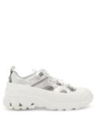 Matchesfashion.com Burberry - Arthur Chunky-sole Leather Trainers - Mens - Silver