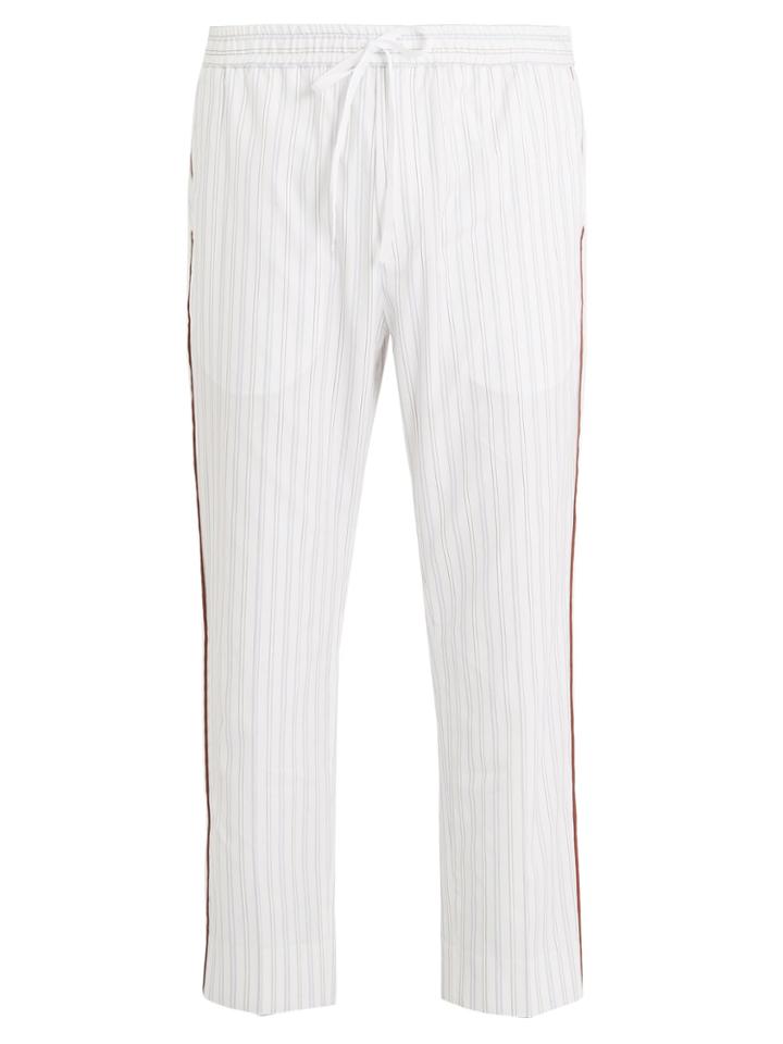 Gucci Side-stripe Striped Cotton Trousers