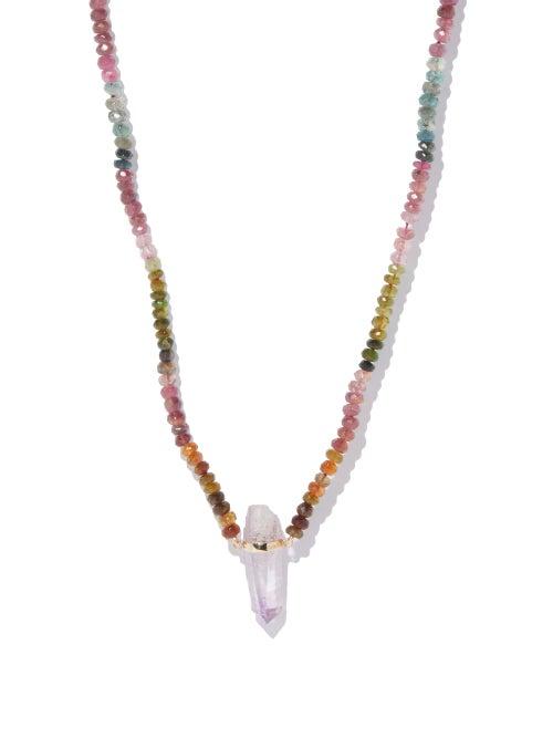 Jia Jia - Tourmaline, Amethyst And 14kt Gold Beaded Necklace - Womens - Multi