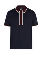 Dunhill Contrast-panel Cotton Polo Shirt