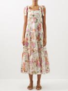 Zimmermann - Pattie Floral-print Cotton Midi Dress - Womens - Floral