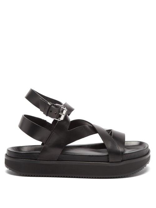 Isabel Marant - Nerise Leather Flatform Sandals - Womens - Black