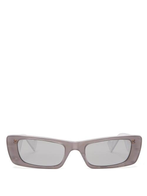 Matchesfashion.com Gucci - Rectangle Acetate Sunglasses - Mens - Grey