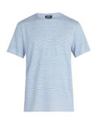 Matchesfashion.com A.p.c. - Jimmy Fine Stripe Linen Blend T Shirt - Mens - Blue Multi