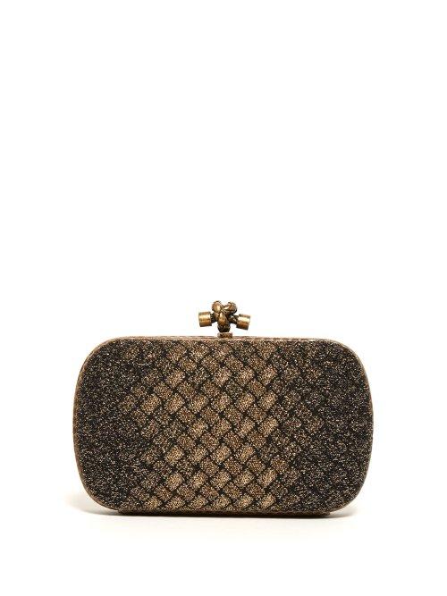 Matchesfashion.com Bottega Veneta - Knot Metallic Clutch - Womens - Gold Multi