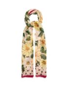 Matchesfashion.com Dolce & Gabbana - Floral-print Silk-chiffon Scarf - Womens - White Multi