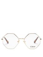 Matchesfashion.com Chlo - Octagonal Metal Glasses - Womens - Gold