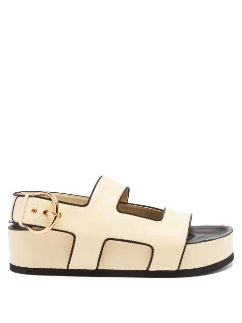 Matchesfashion.com Neous - Cher Leather Platform Sandals - Womens - Cream