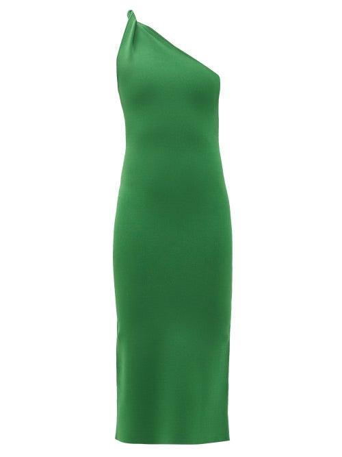 Ladies Rtw Galvan - Persephone One-shoulder Knitted Dress - Womens - Green
