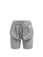Matchesfashion.com Adidas By Stella Mccartney - Run Mesh Panel Performance Shorts - Womens - Silver